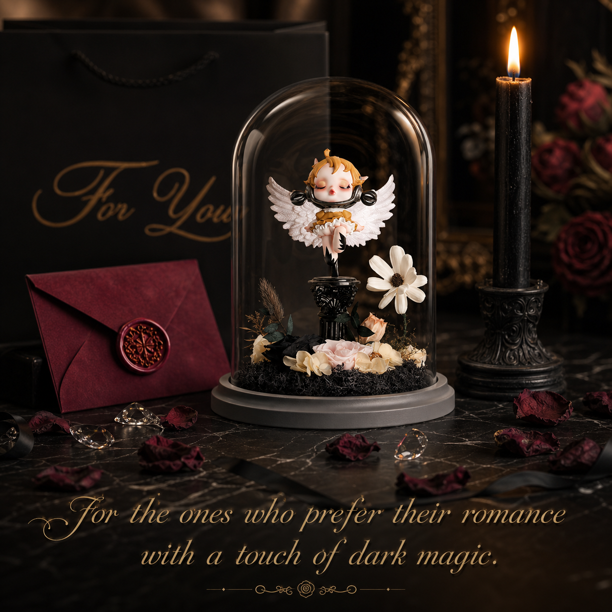 Wandering Dream Glass Dome | Real Preserved Flowers Limited Edition | Angel Series
