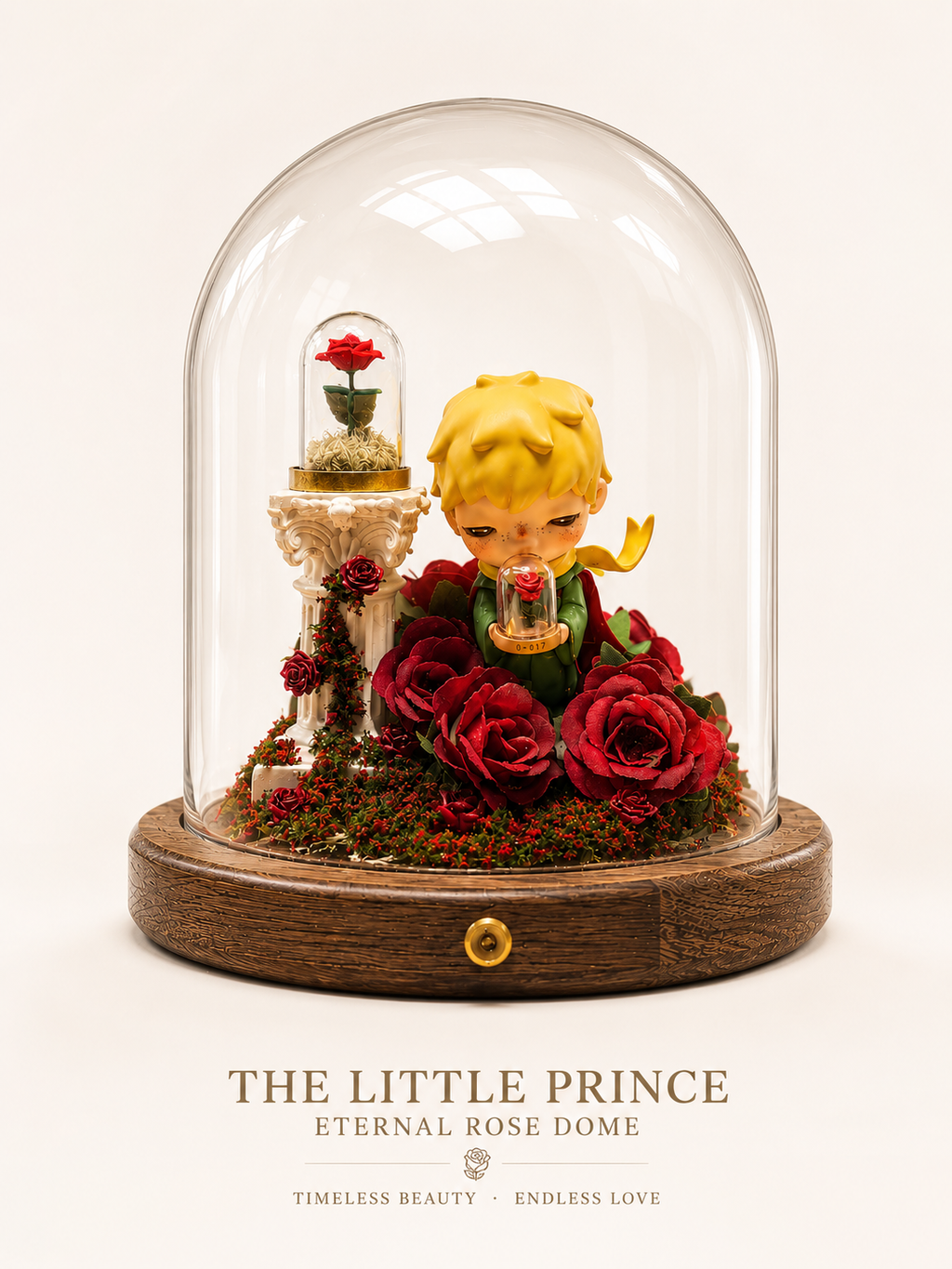 Little Prince Eternal Rose Glass Dome detail – Doluchi