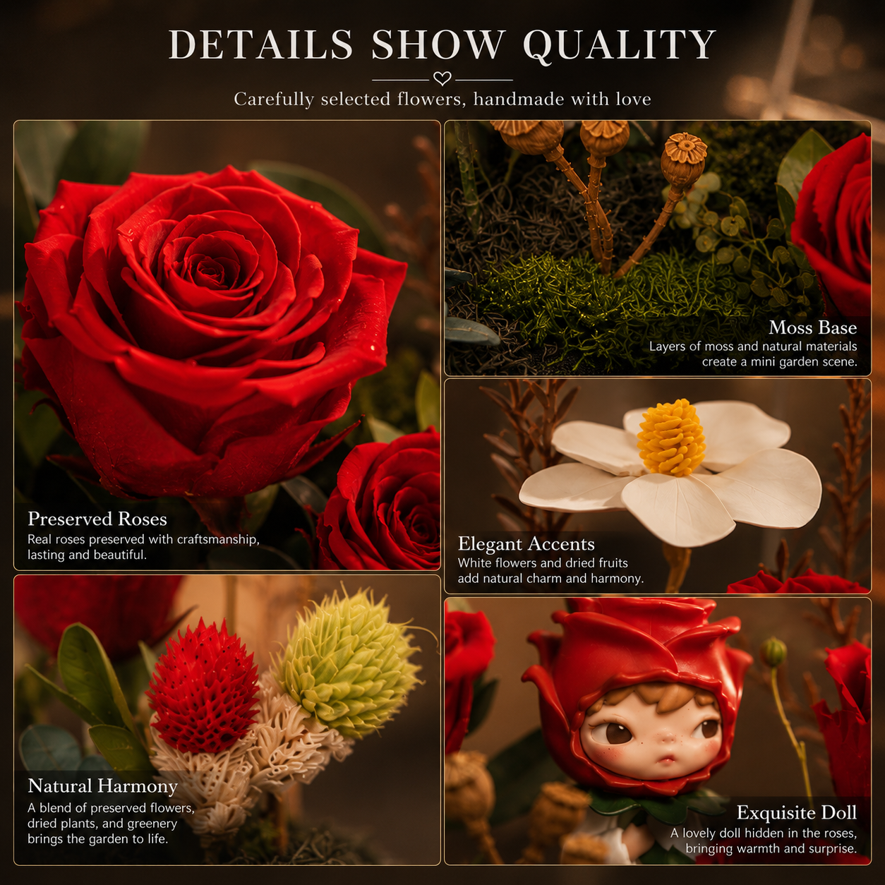 Preserved Rose Display | Anime Figurine Eternal Flower Acrylic Stand | Romantic Collectible Gift