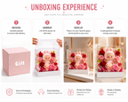 Bunny Pink Rose Display | Preserved Flower Acrylic Stand | Kawaii Figurine Floral Gift