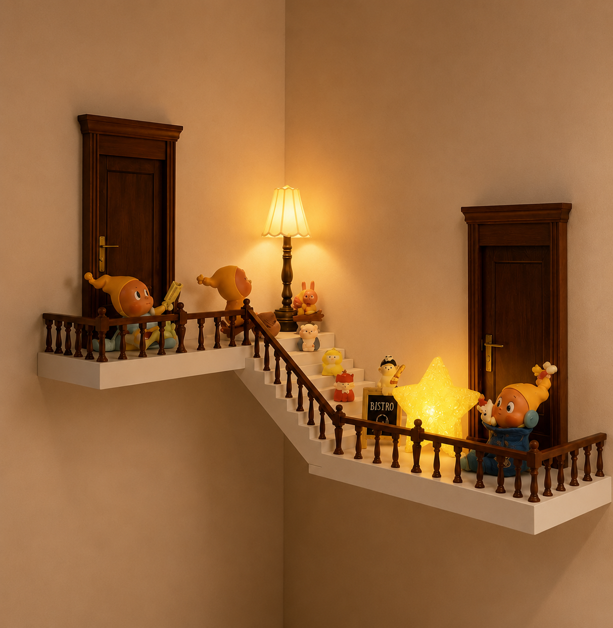Corner Staircase Mini Shelf view 23 – Doluchi