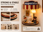 Retro Sign-Style Night Light | Warm LED Figurine Stage | Superstar-Style Figurine Display Stand with Night Light | Collector-Grade Toy Display Case