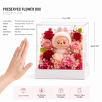 Bunny Pink Rose Display | Preserved Flower Acrylic Stand | Kawaii Figurine Floral Gift