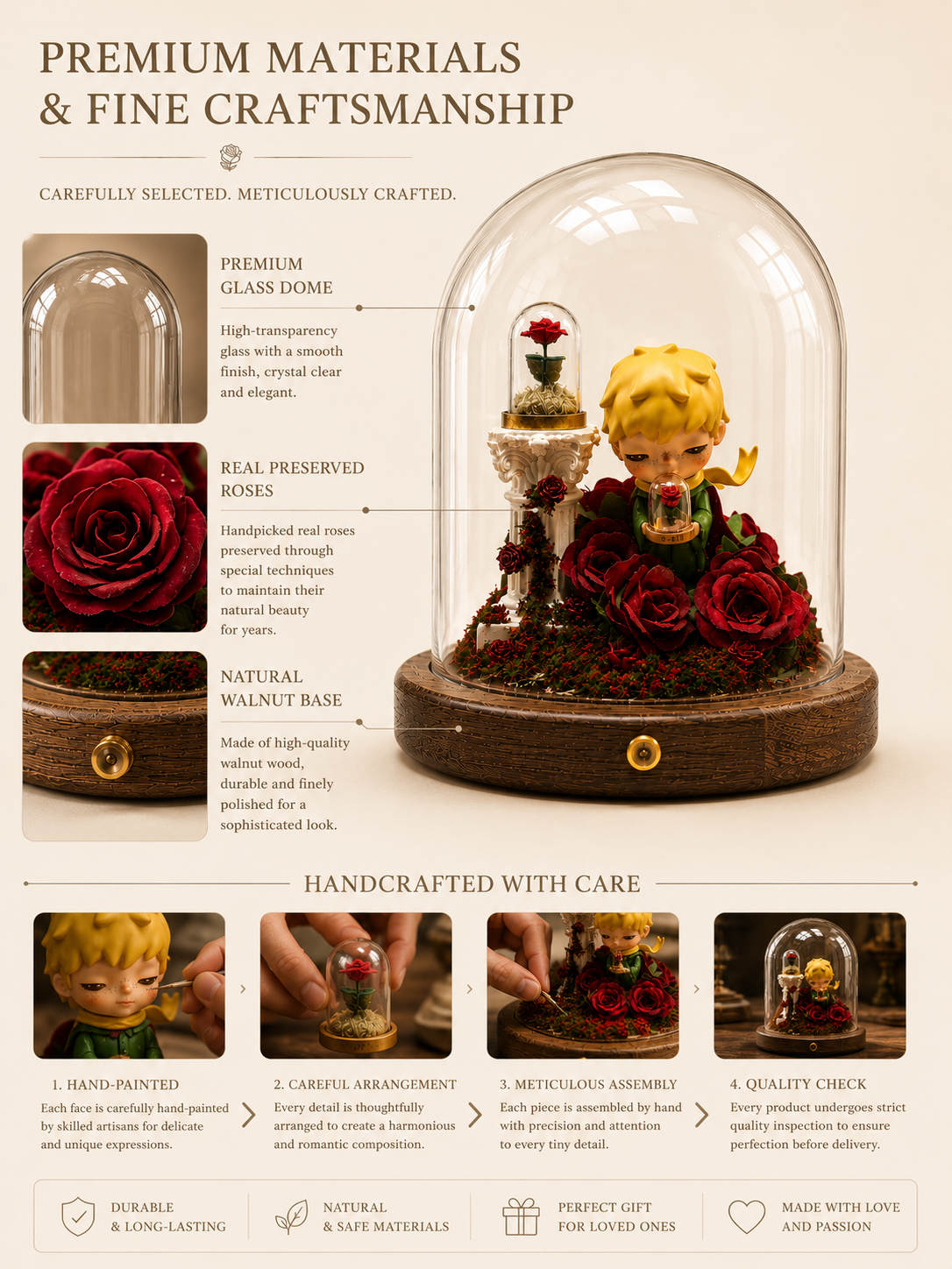 Little Prince Eternal Rose Glass Dome view 27 – Doluchi