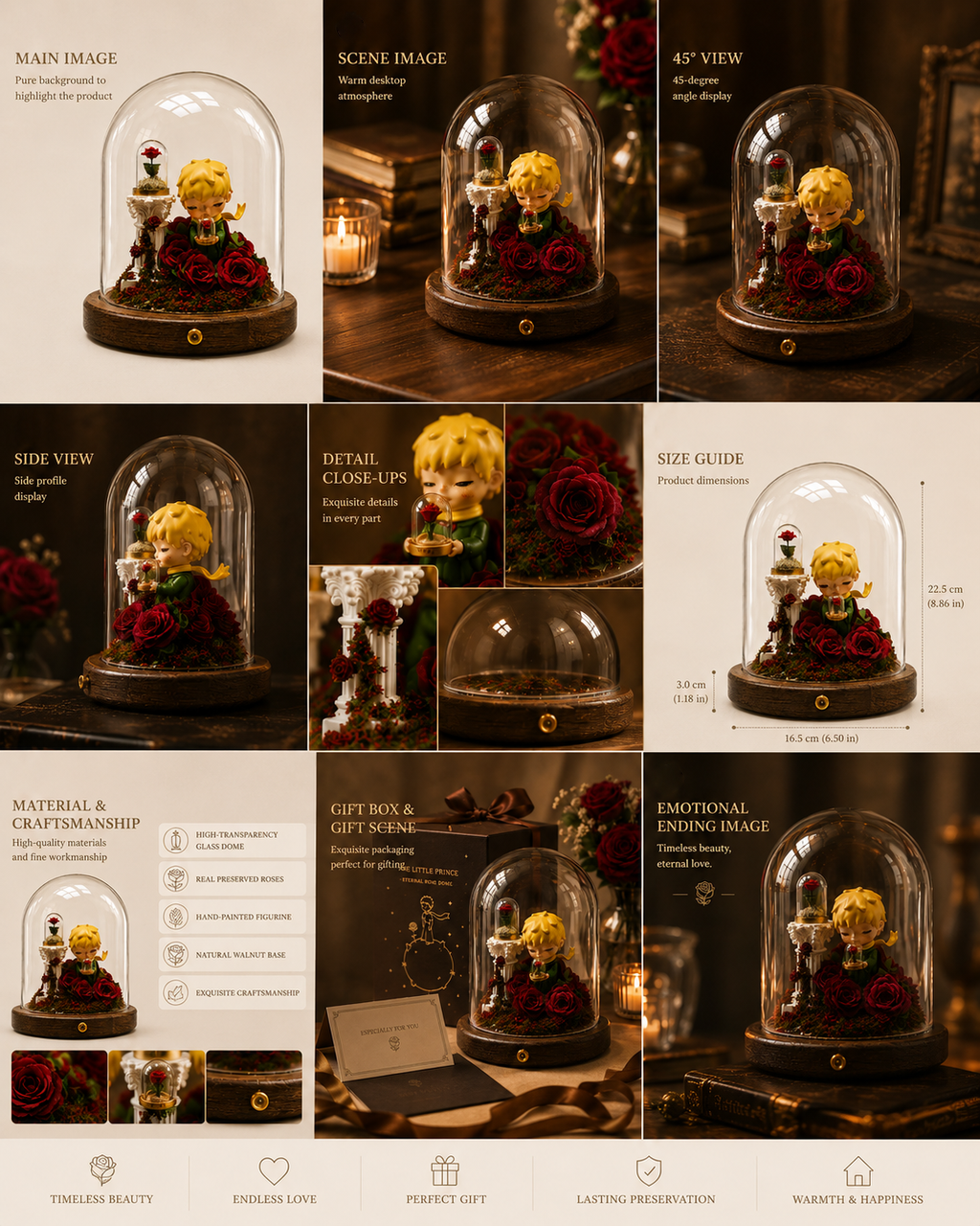 Little Prince Eternal Rose Glass Dome view 30 – Doluchi