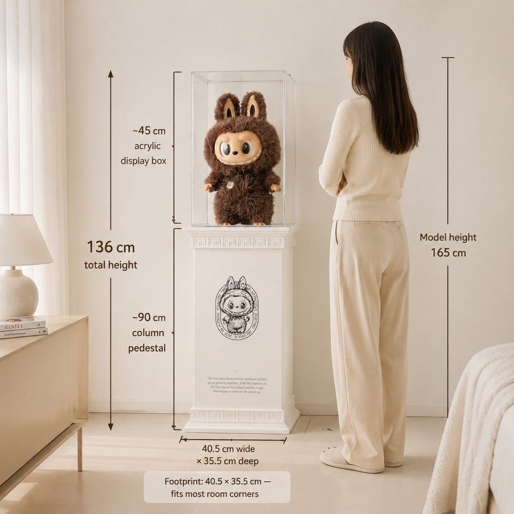 Acrylic Display Box + Column Pedestal Set | 136cm Tall Tower Display