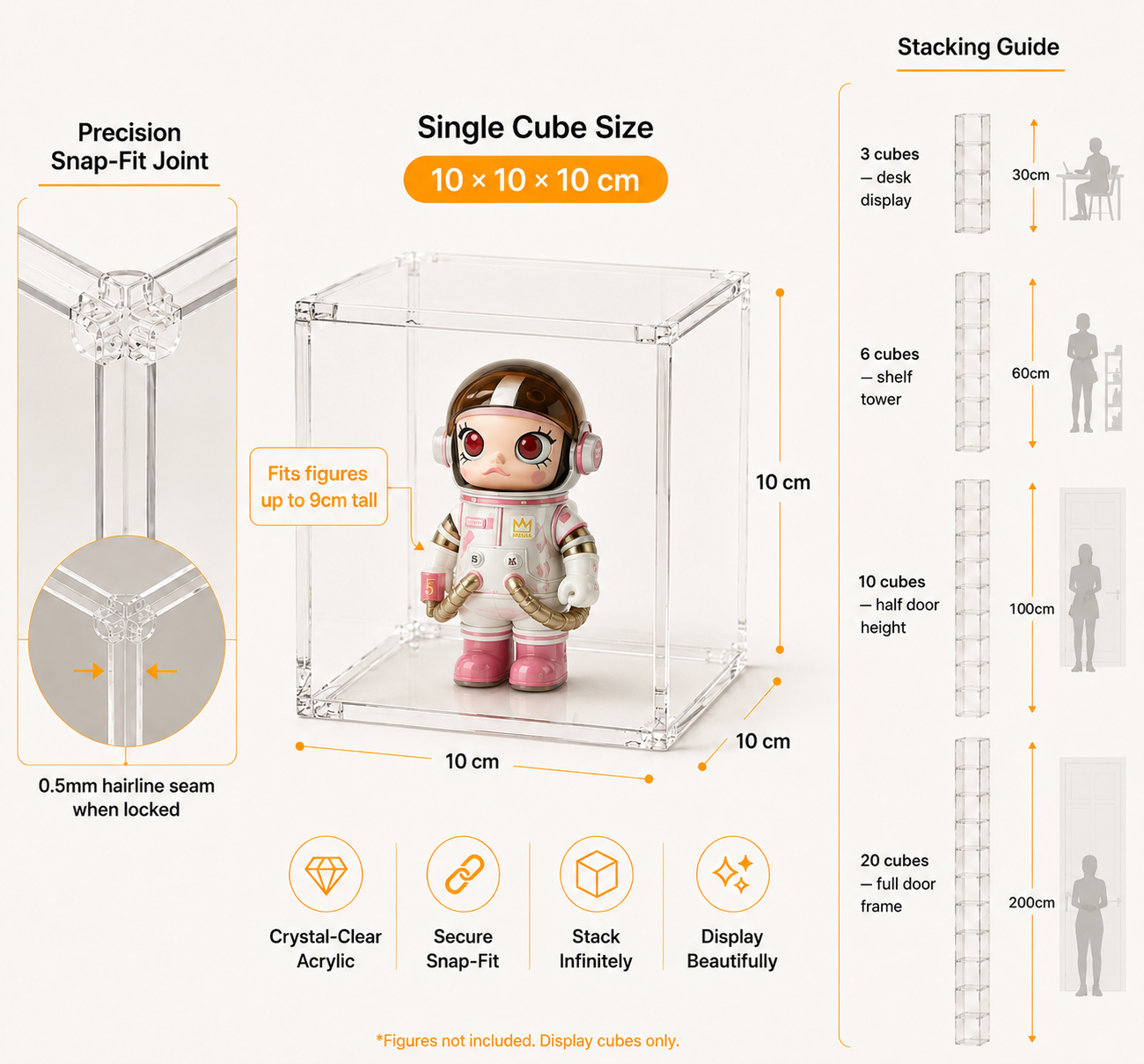 Stackable Blind Box Cube Tower | Door Frame Display Column | Every Unbox Adds a New Cube