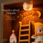 Starry Night Wooden Shadow Box | LED Moon & Stars Diorama Shelf | Cozy Wall-Mounted Figure Display
