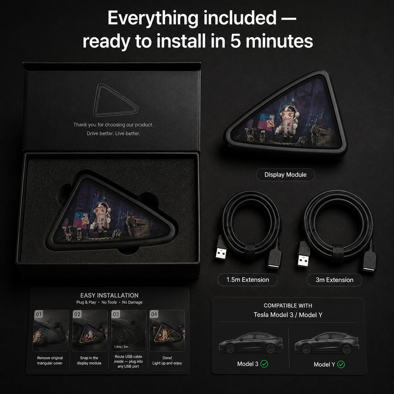 Mini Scene Car Mirror LED Light view 14 – Doluchi
