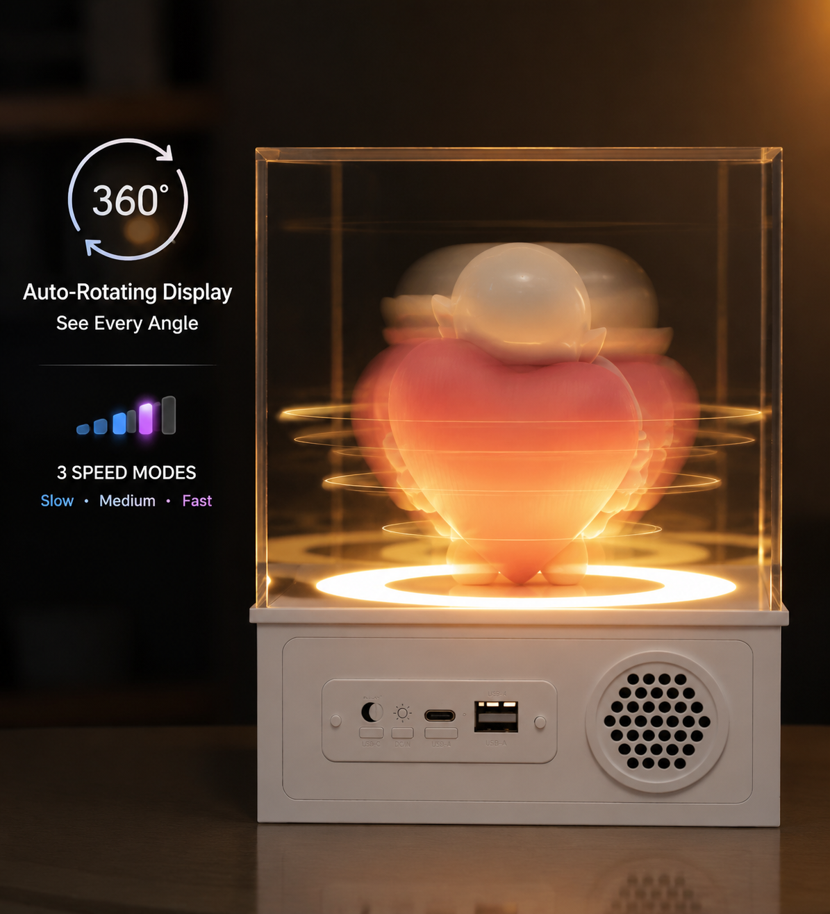 LED Spotlight Single Figure Display Case back view – Doluchi