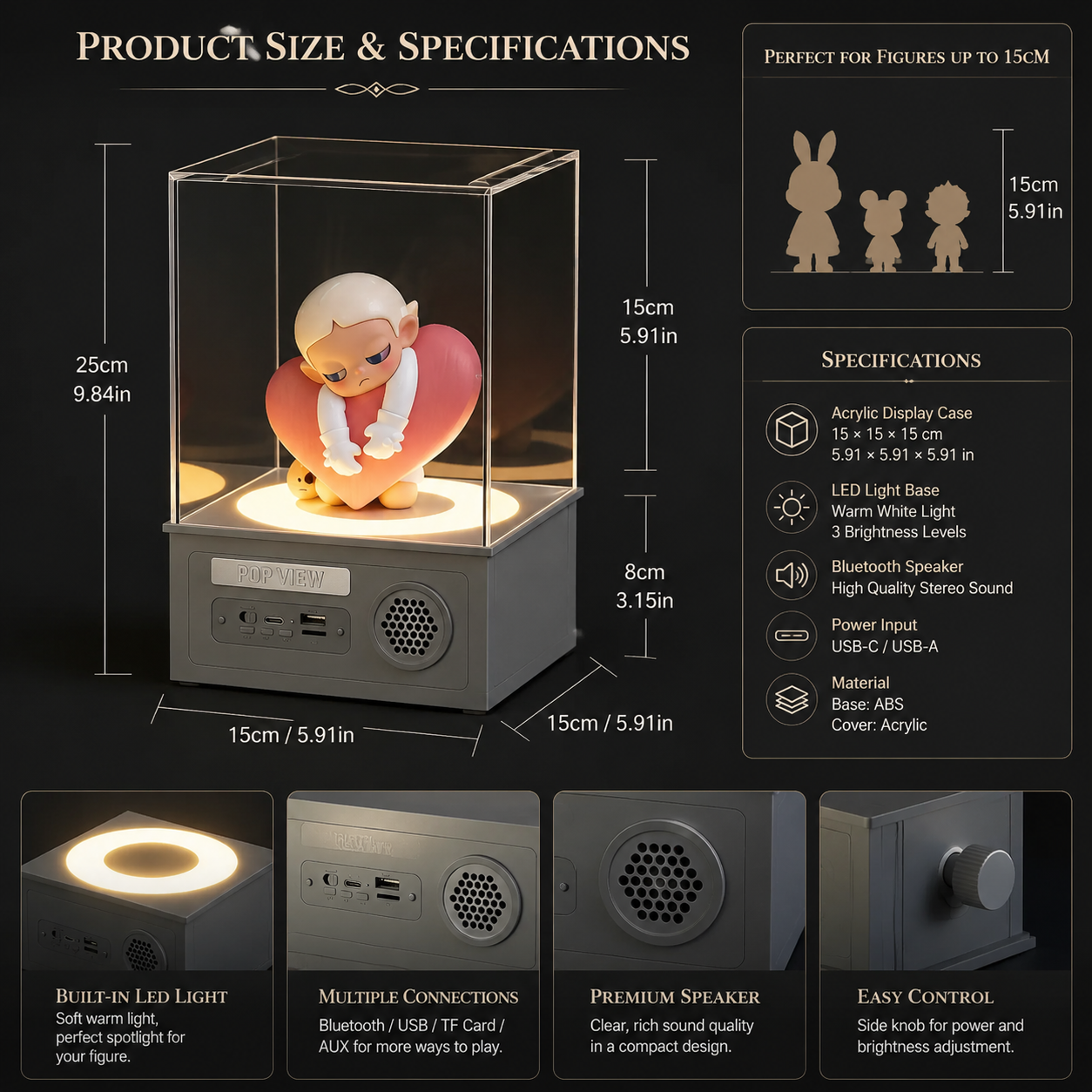LED Spotlight Single Figure Display Case view 9 – Doluchi