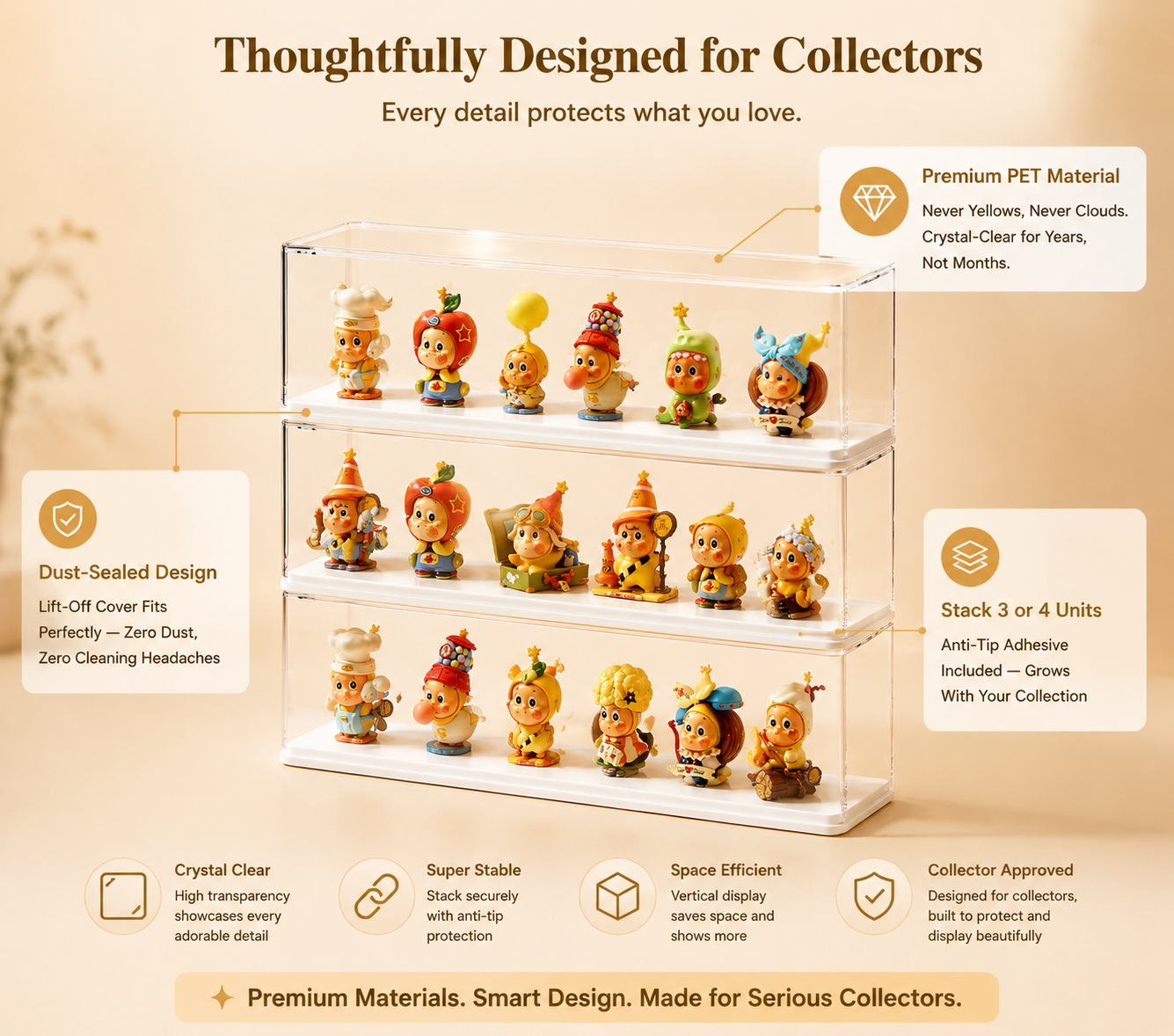 Anti-Tip Stackable Acrylic Display Case view 8 – Doluchi