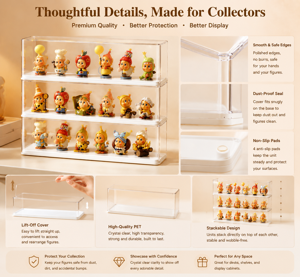Anti-Tip Stackable Acrylic Display Case view 10 – Doluchi