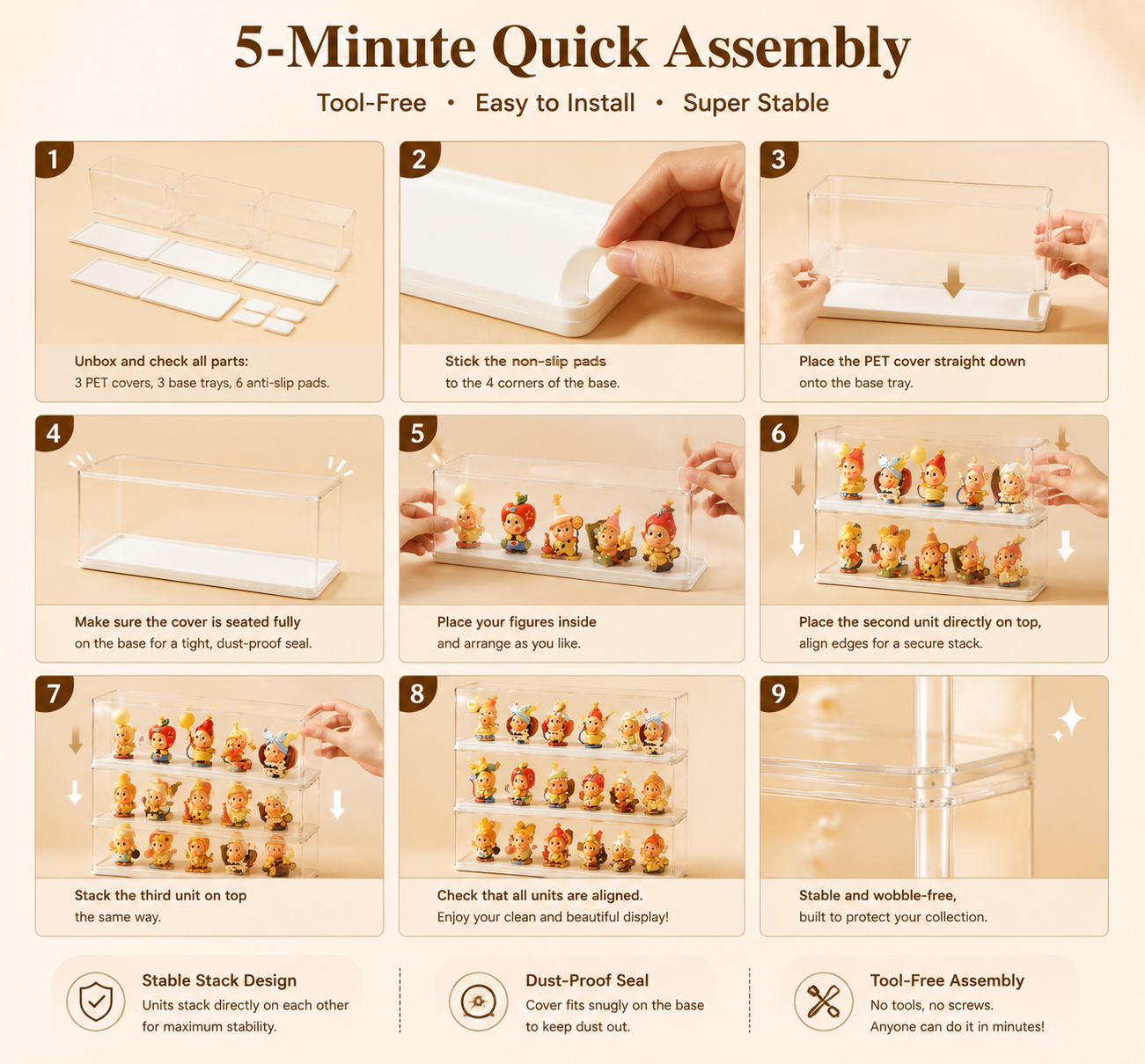 Anti-Tip Stackable Acrylic Display Case view 11 – Doluchi
