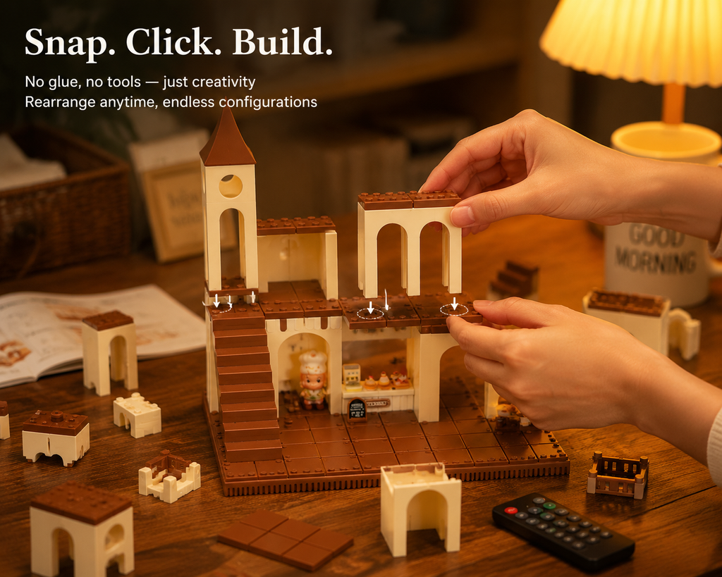Castle Bakery DIY Modular Building Set packaging – Doluchi