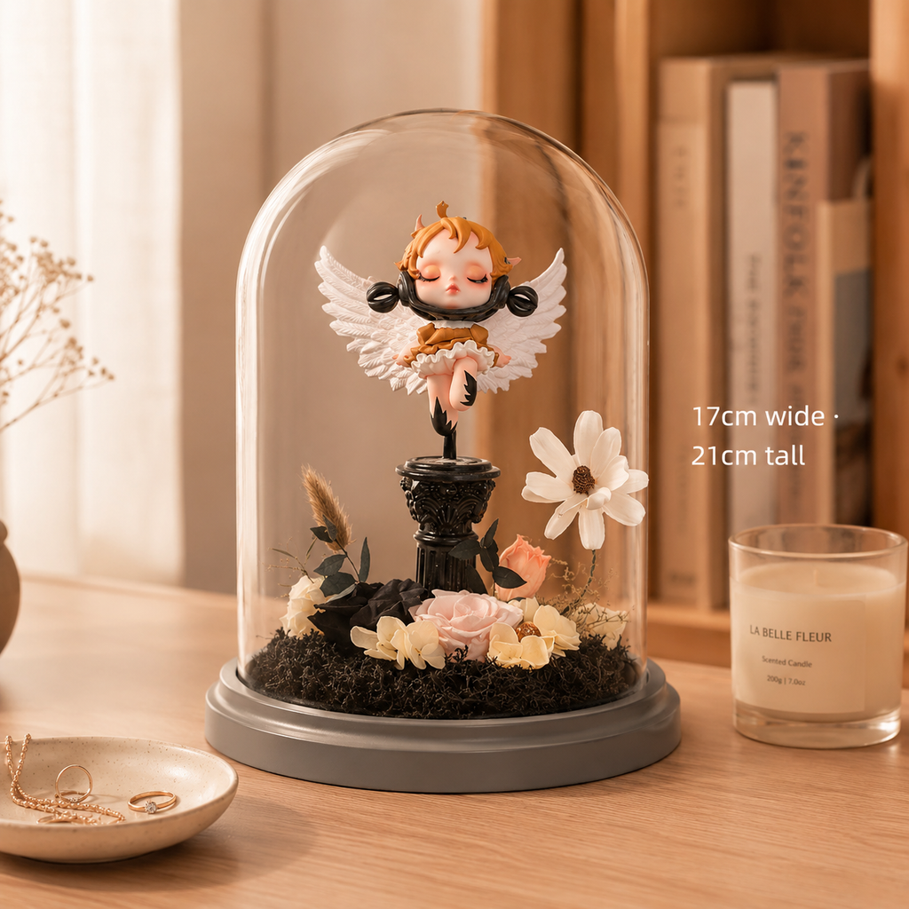 Wandering Dream Glass Dome | Real Preserved Flowers Limited Edition | Angel Series