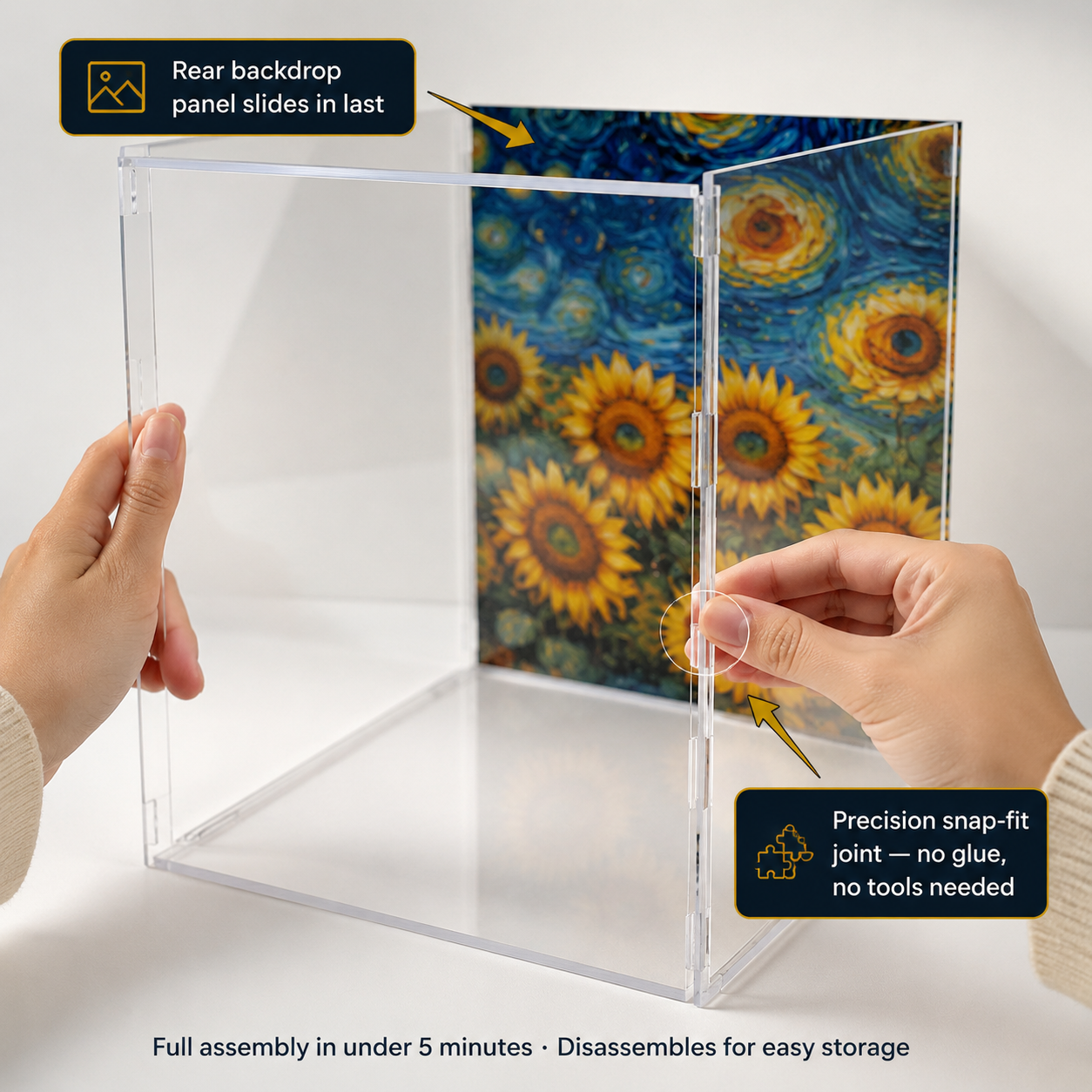 Acrylic Display Box with Art Backdrop packaging – Doluchi