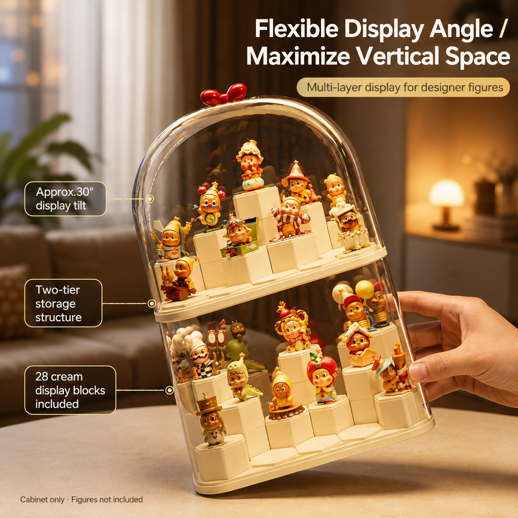 Dome Acrylic 2-Tier Display Cabinet detail – Doluchi
