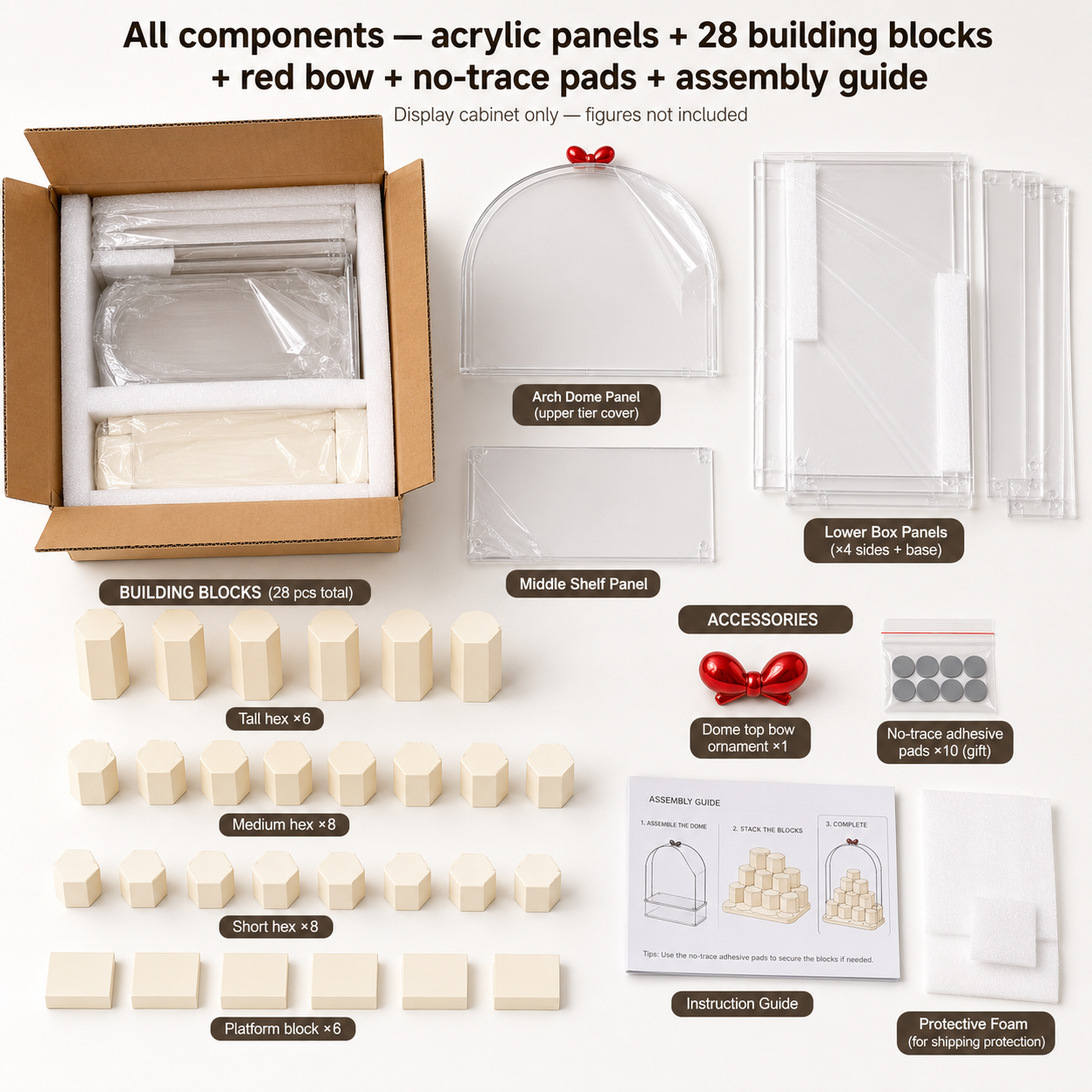 Dome Acrylic 2-Tier Display Cabinet view 10 – Doluchi