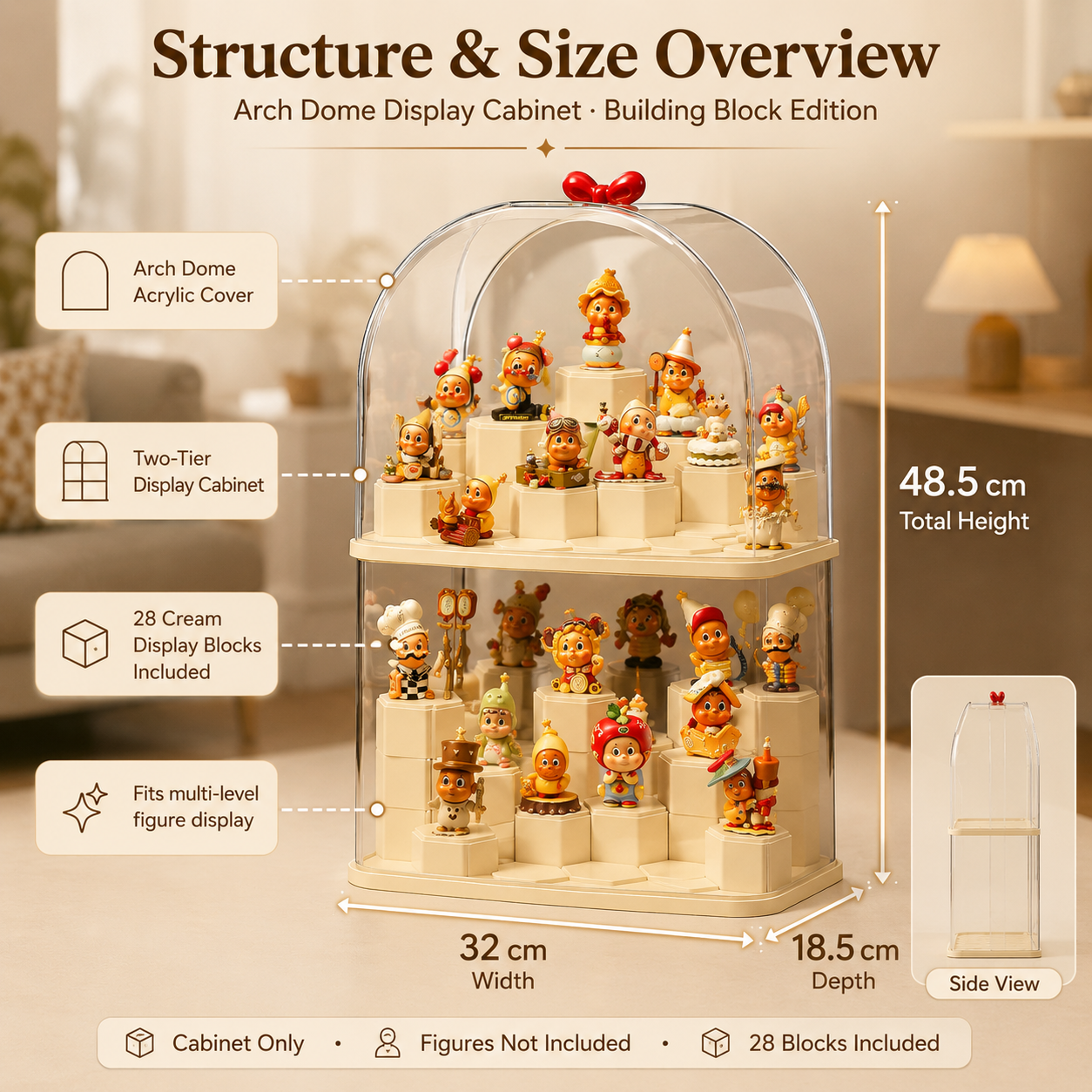 Dome Acrylic 2-Tier Display Cabinet view 11 – Doluchi