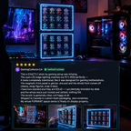 RGB LED Gaming Display Case | Cyan Edge-Lit Acrylic Blind Box Cabinet | Gamer Collector Setup