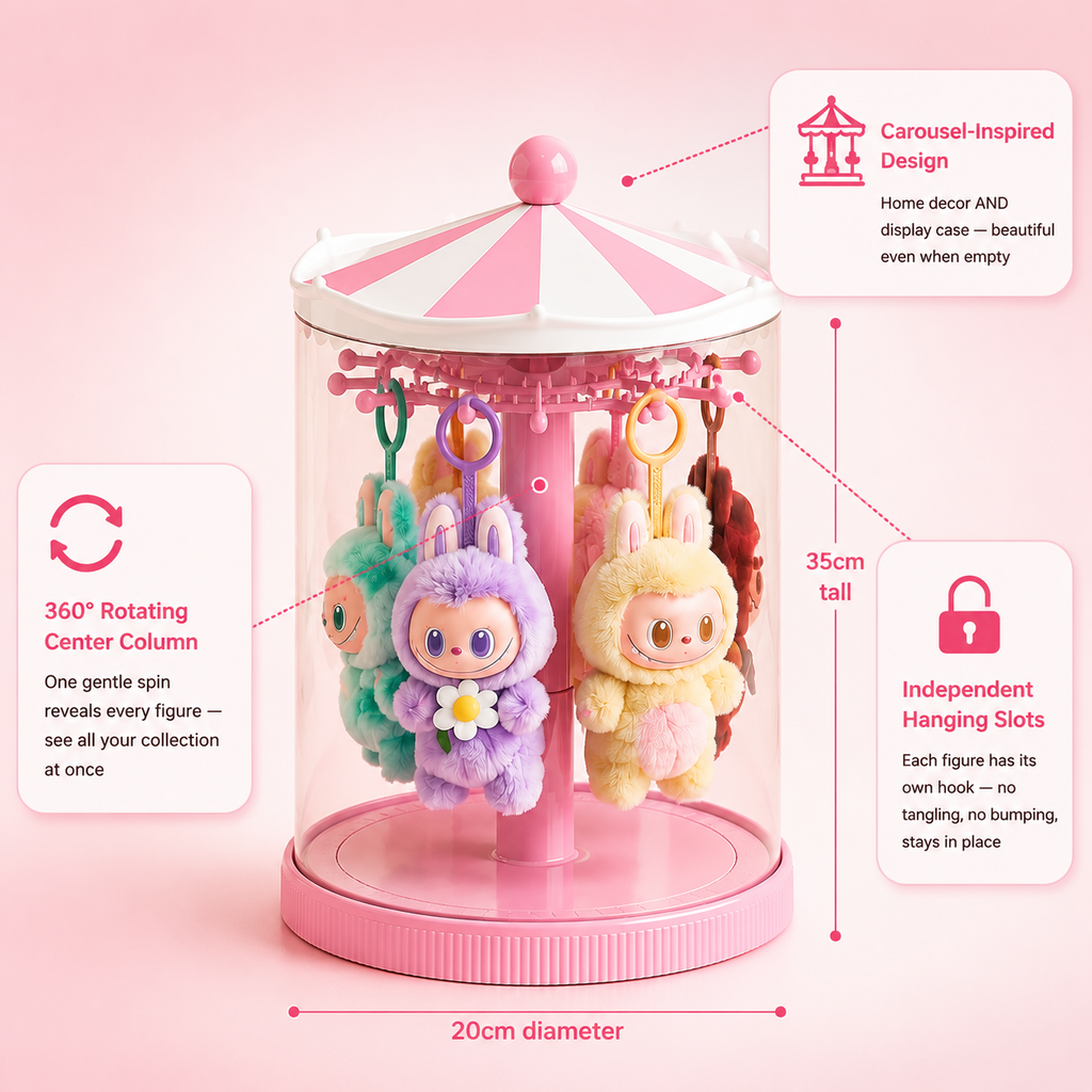 Pink Carousel Rotating Plush Hanger packaging – Doluchi