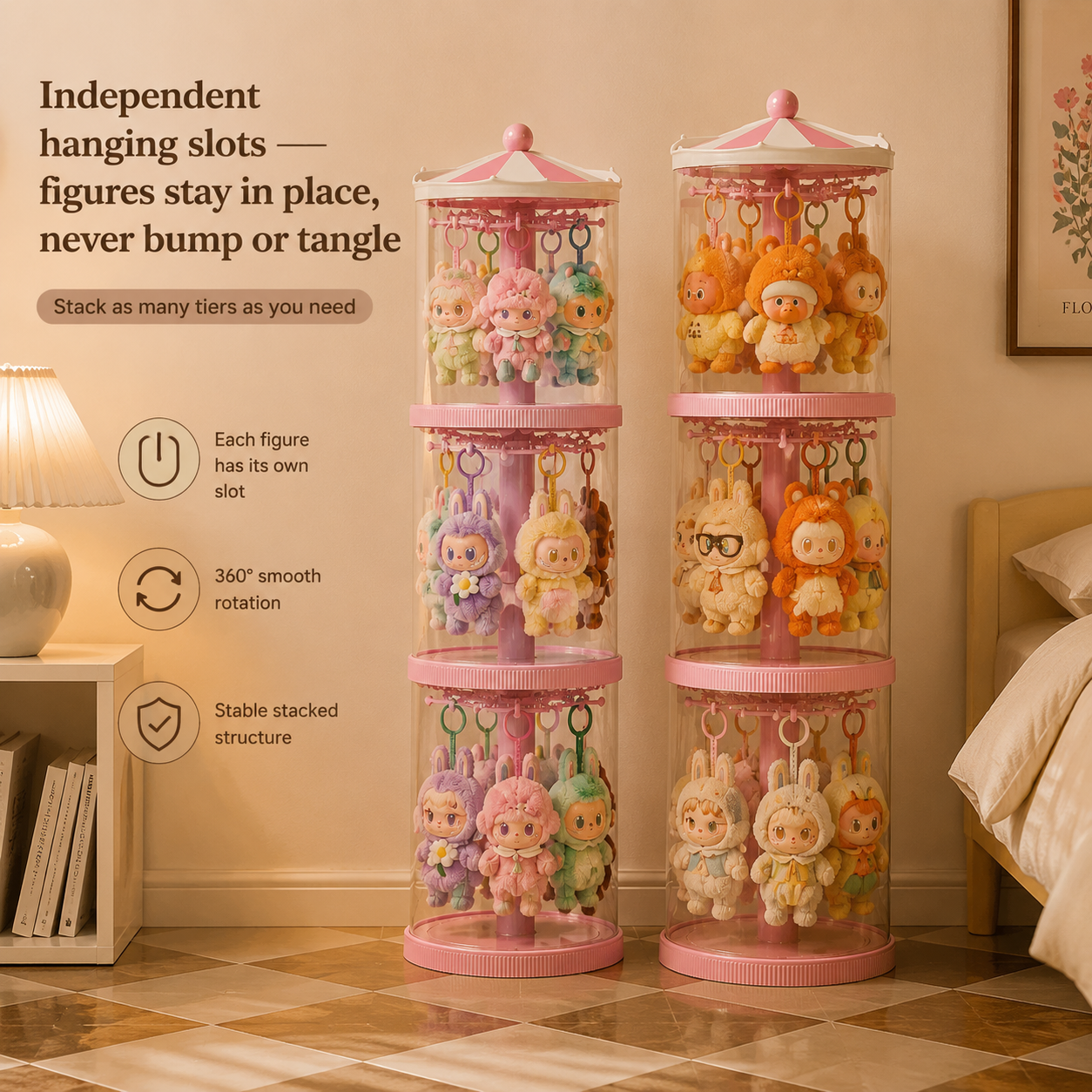 Pink Carousel Rotating Plush Hanger size reference – Doluchi