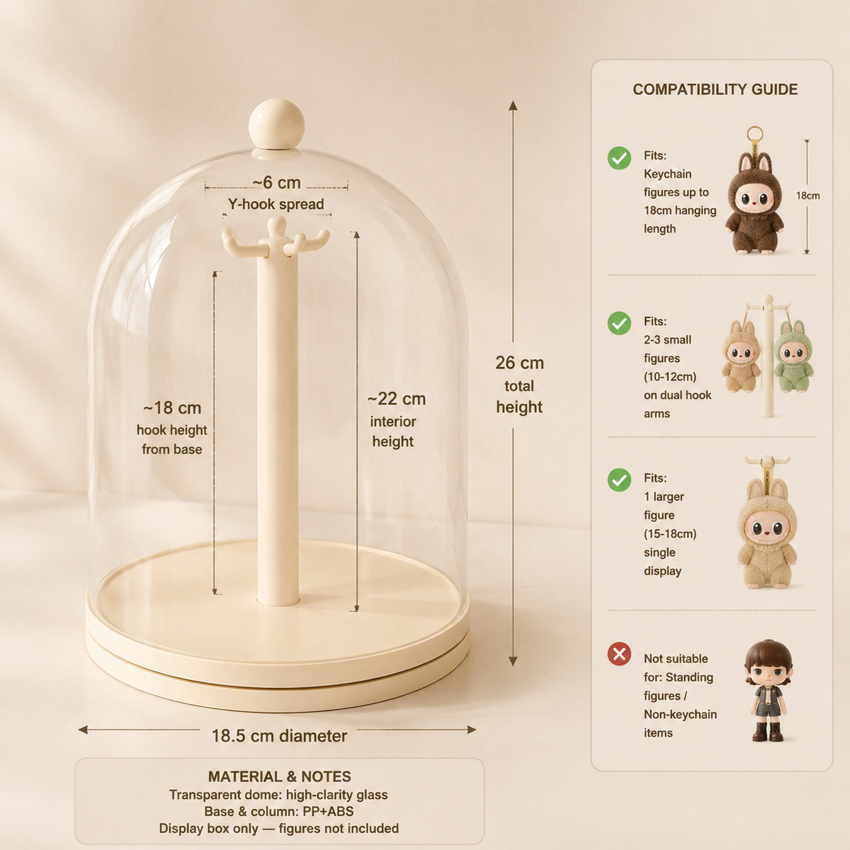 Glass Dome Figurine Display packaging – Doluchi