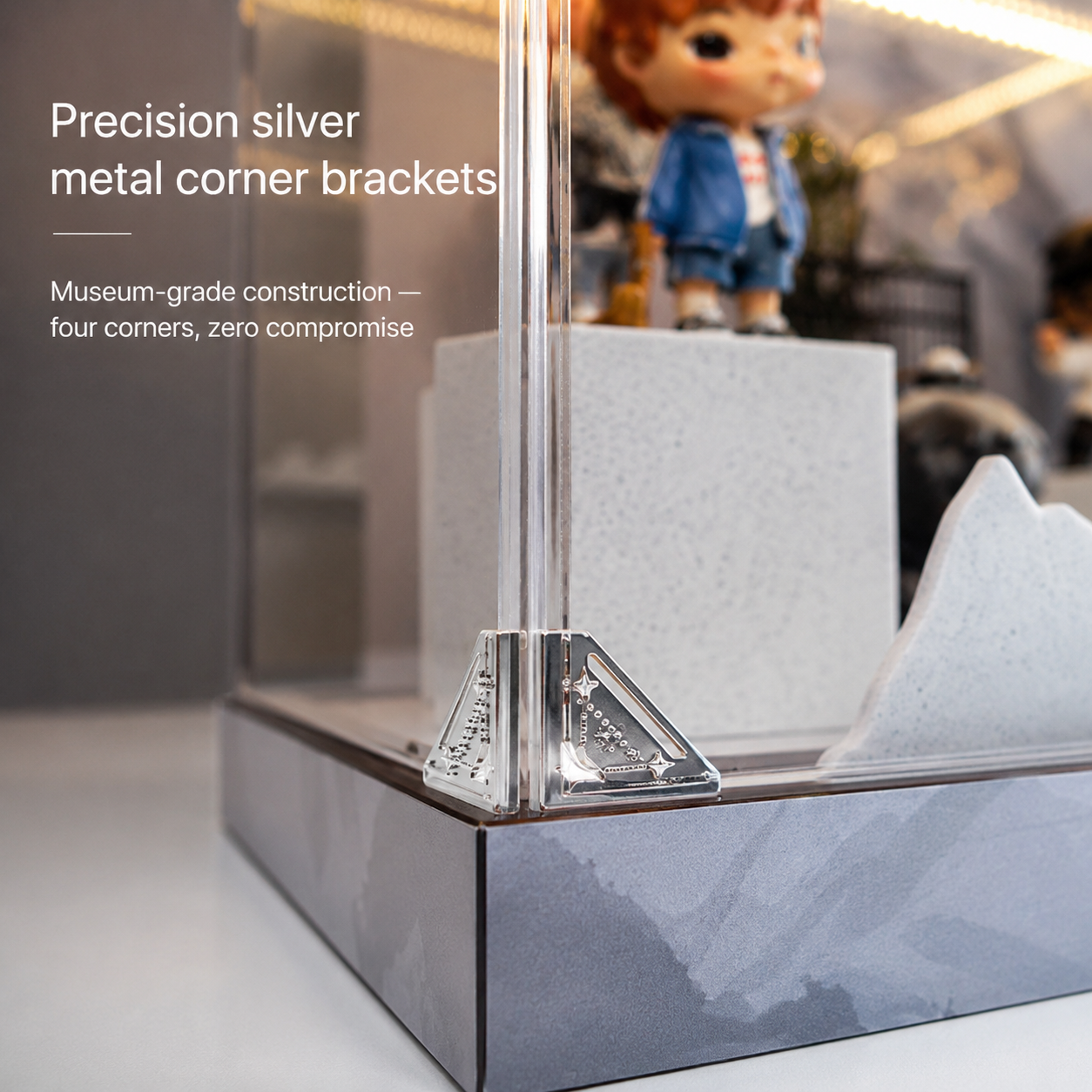 Ink-Wash Mountain Scene Display Box | LED Collaboration-Style Display | Collector Cabinet