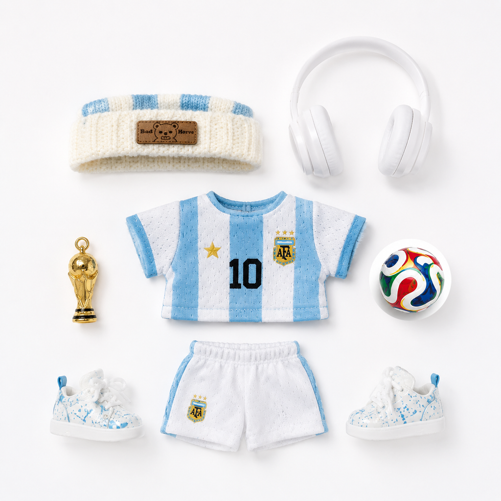 Argentina Soccer Doll Outfit Set detail – Doluchi