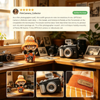 Film Soul Photographer Outfit | Retro Camera + Striped Beanie | Film Style Doll Set