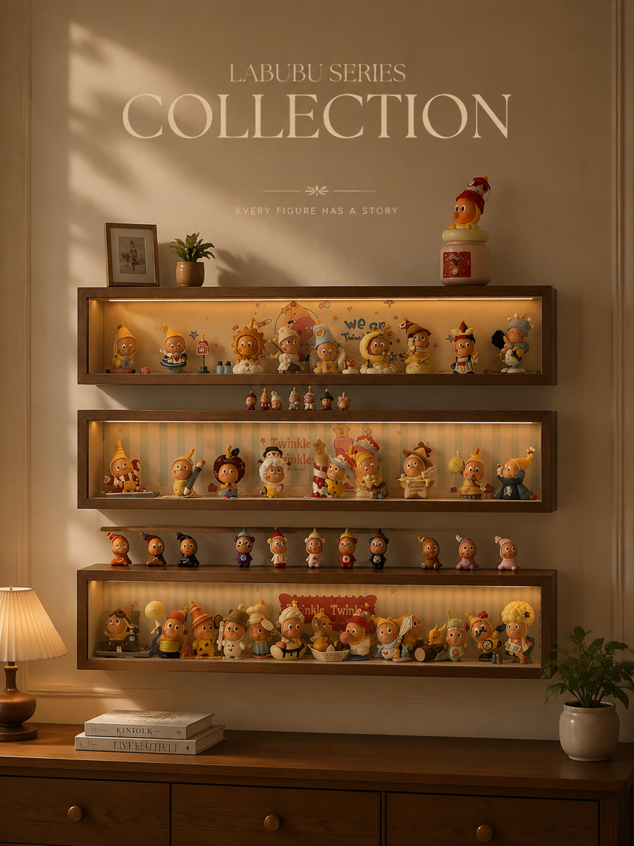 Star Person Wall Display Cabinet | LED Blind Box Shadow Box | Collectible Organizer | Figurine Storage