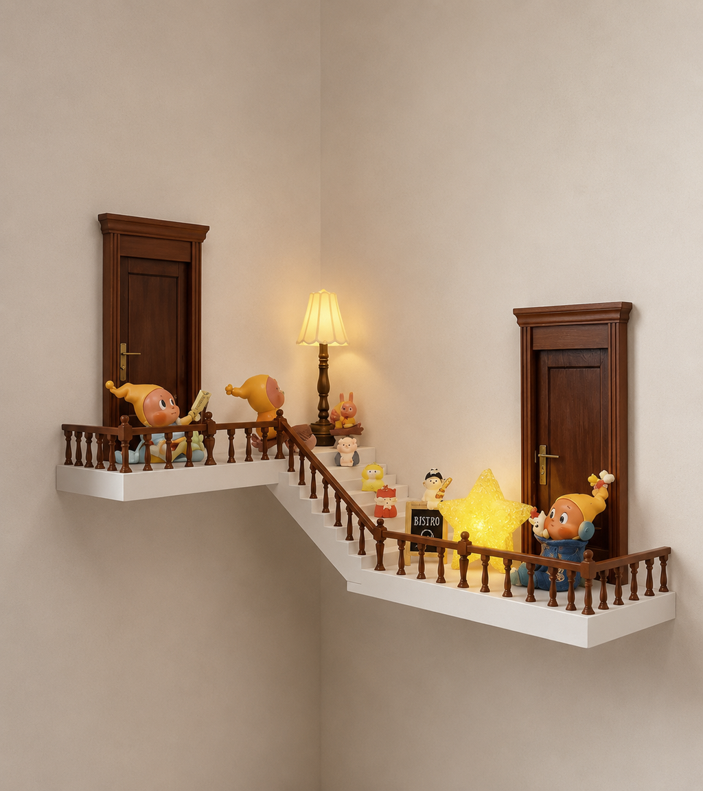 Corner Staircase Mini Shelf detail – Doluchi