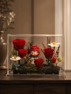 Preserved Rose Display | Anime Figurine Eternal Flower Acrylic Stand | Romantic Collectible Gift