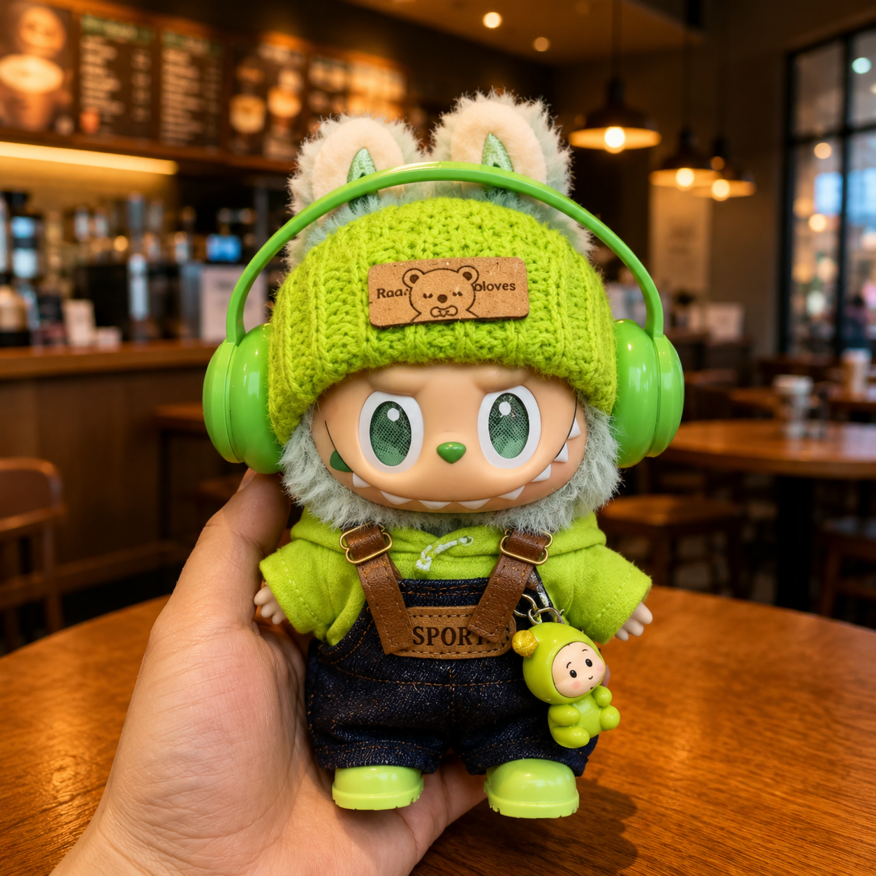 Crying Bear Character Keychain side view – Doluchi