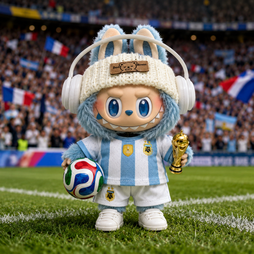 Argentina Soccer Doll Outfit Set | #10 Jersey + Shorts + Shoes + Trophy | 20cm Doll Clothes