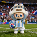 Argentina Soccer Doll Outfit Set side view – Doluchi