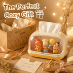 Figure Display Tissue Box Holder | Clear Window Collectible Showcase | Cute Desk Tissue Cover Decor