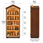 House-Shaped LED Display Cabinet | Floor-Standing Figure Showcase | 5-Tier Dustproof Collection Cabinet