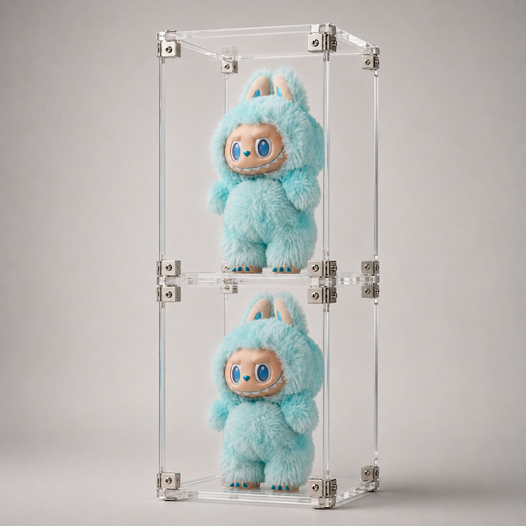 Stackable Acrylic Display Case Cube | Clear Blind Box Figure Showcase | Magnetic Dustproof Collection Box