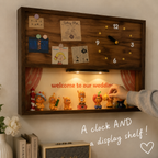 Silent Wall Clock Display Shadow Box | Figure Diorama + Motion LED Light | Meter Box Cover Decor