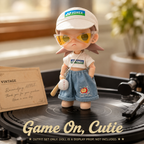 Sporty Visor Doll Outfit Set | Logo Tee + Denim Shorts + Sunglasses + Baseball Charm | Athleisure Doll Clothes