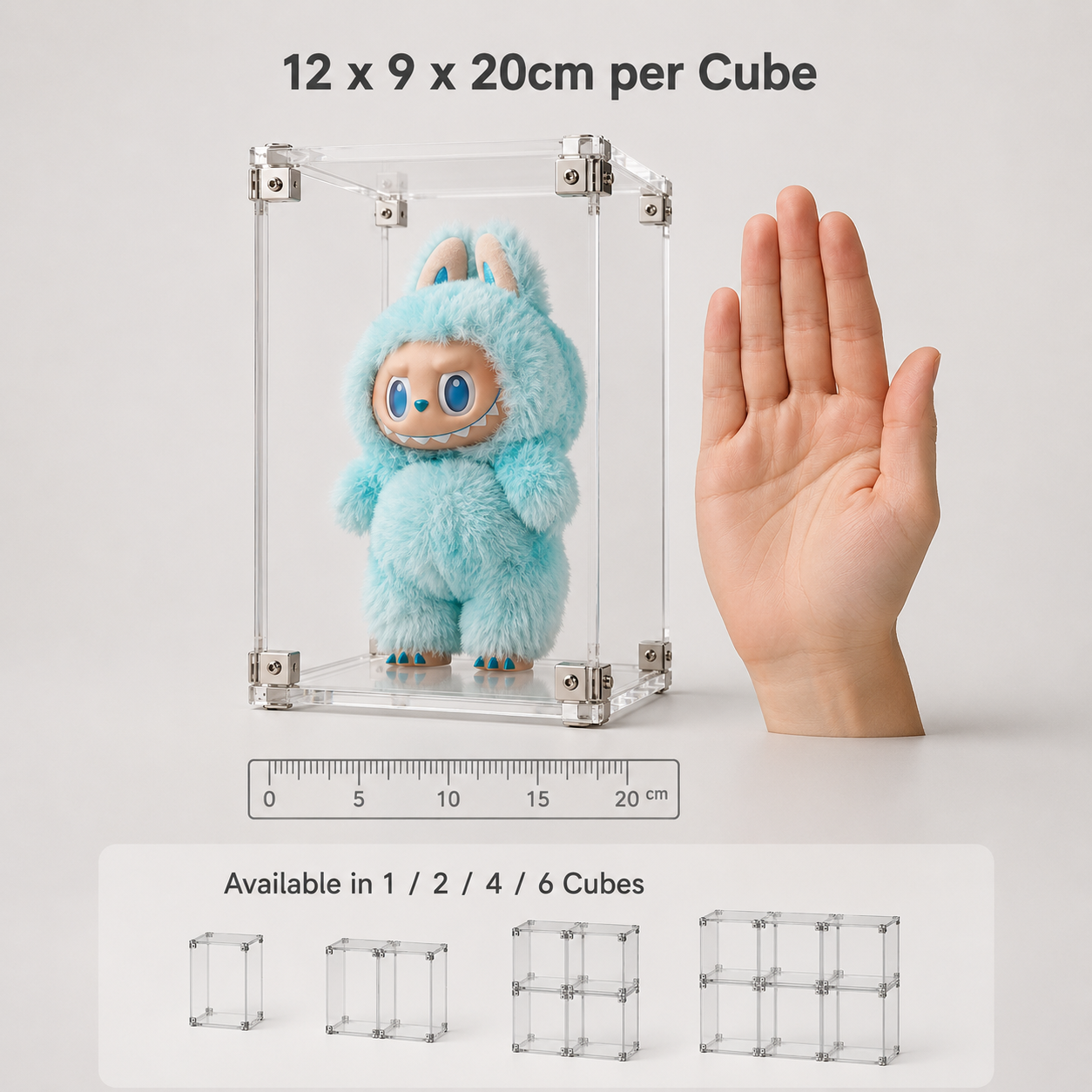 Stackable Acrylic Display Case Cube | Clear Blind Box Figure Showcase | Magnetic Dustproof Collection Box