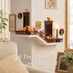 Corner Staircase Wall Display Shelf | Fairytale Banister Figure Shelf | Blind Box Corner Showcase Decor