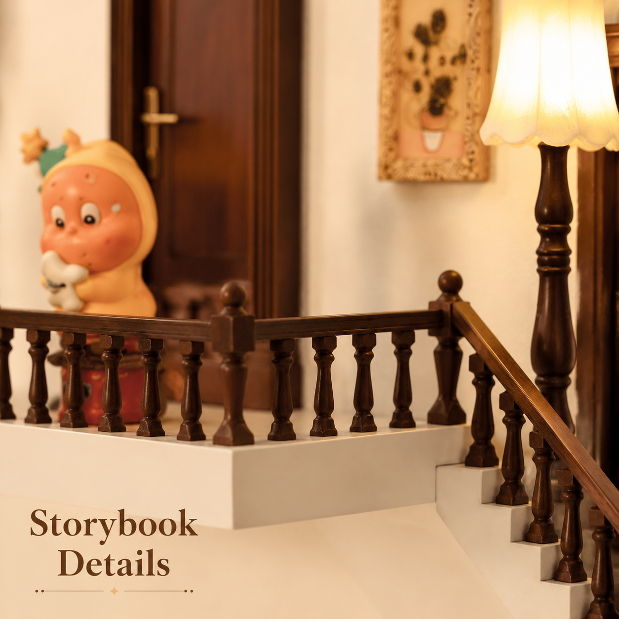 Corner Staircase Wall Display Shelf | Fairytale Banister Figure Shelf | Blind Box Corner Showcase Decor