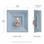 Blue Wall-Mounted Shadow Box Frame | Mini Figure Display Niche | Cute Deep Picture Frame Decor
