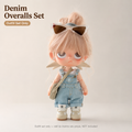 Denim Overall Doll Outfit Set | White Tank + Dungarees + Mini Bag | Casual Ball-Jointed Doll Clothes
