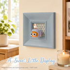 Blue Wall-Mounted Shadow Box Frame | Mini Figure Display Niche | Cute Deep Picture Frame Decor