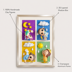 Handmade Clay Weather Mood Shadow Box | 3D Layered Wall Art Frame | Cute Figurine Display Decor Gift
