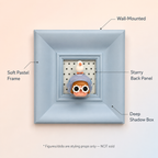 Blue Wall-Mounted Shadow Box Frame | Mini Figure Display Niche | Cute Deep Picture Frame Decor